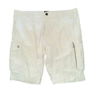 Alexander McQueen Cream Cargo Shorts Flat Front Design